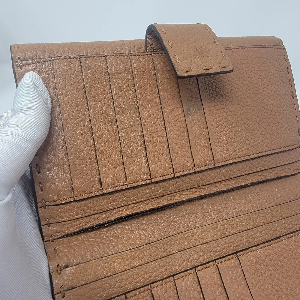 FENDI Peekaboo Selleria Leather Long Wallet - Picture 6 of 10